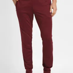 Reebok Maroon Regular Fit Printed Sports Trackpants image 1