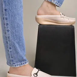 Shoetopia Kids Beige Mule Shoes image 1