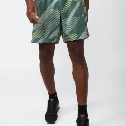 Reebok Green Regular Fit Printed Sports Shorts image 1