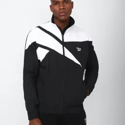 Reebok Black Slim Fit Self Pattern Sports Jacket image 1