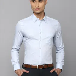 Louis Philippe Blue Cotton Slim Fit Texture Shirt image 1