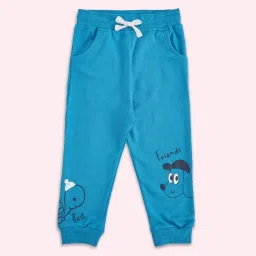 Pantaloons Baby Cobalt Blue Cotton Printed Trackpants image 1