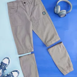 Pantaloons Junior Grey Cotton Regular Fit Pants image 1