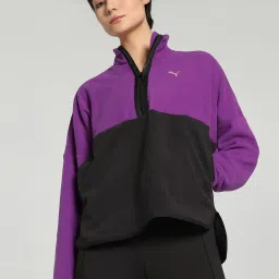 Puma Purple & Black Color-Block Sports Jacket image 1