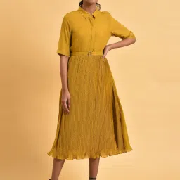 W Mustard A-Line Dress image 1