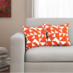 SEJ by Nisha Gupta Orange & White Cushion Covers - Set of 2 image 1
