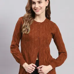 Monte Carlo Brown Self Design Cardigan image 1