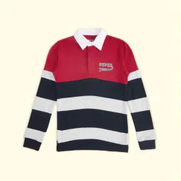 Pantaloons Junior Multicolor Cotton Striped Full Sleeves Polo T-Shirt image 1