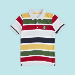 Pantaloons Junior Multicolor Cotton Striped Polo T-Shirt image 1