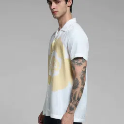 Jack & Jones White Cotton Comfort Fit Floral Print Shirt image 3