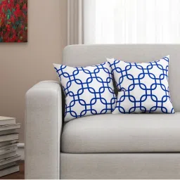 SEJ by Nisha Gupta White & Blue Cushion Covers - Set of 2 image 1