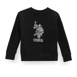U.S. Polo Assn. Kids Black Printed Full Sleeves Sweatshirt image 1