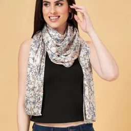 Honey by Pantaloons Off White Viscose Printed Scraf image 1
