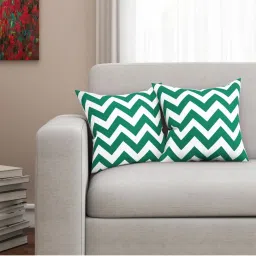 SEJ by Nisha Gupta Green & White Cushion Covers - Set of 2 image 1