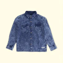 Pantaloons Junior Blue Cotton Regular Fit Full Sleeves Shirt image 1