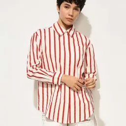 Only Red Cotton Stripes Shirt-picture-27