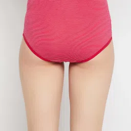Clovia Pink Striped Hipster Panty image 2
