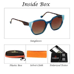 HASHTAG EYEWEAR Women Wayfarer Sunglasses with Polarised and UV Protected Lens HTMB1192_C5 image 3