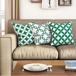 SEJ by Nisha Gupta Green & White Cushion Covers - Set of 3 image 1