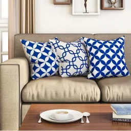 SEJ by Nisha Gupta Blue & White Cushion Covers - Set of 3 image 1