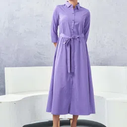 SELVIA Purple A-Line Dress image 1