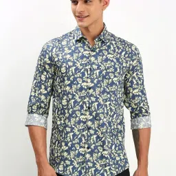 Allen Solly Blue Slim Fit Floral Print Shirt image 1