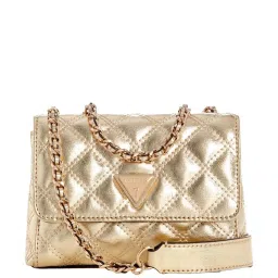 GUESS Gold Quilted Cross Body Bag image 1