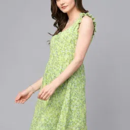 Gipsy Green Synthetics Sleeveless Square Collar Dress image 4