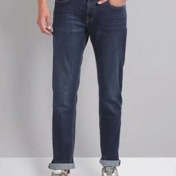 AD by Arvind Blue Lightly Washed Slim Fit Jeans-picture-9