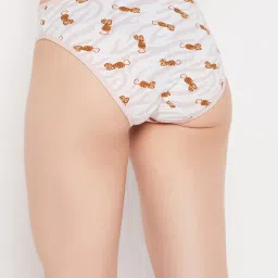 Clovia White & Pink Printed Bikini Panty image 2