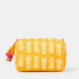 Accessorize London Yellow Printed Makeup Bag-image-86