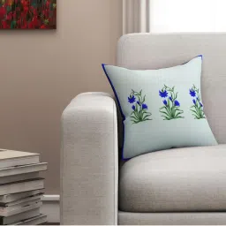 SEJ by Nisha Gupta Light Grey & Blue Cushion Covers - Set of 1 image 1