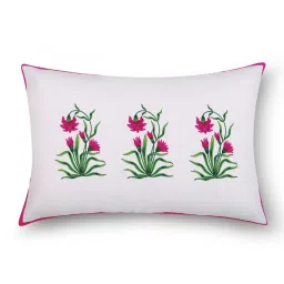 SEJ by Nisha Gupta Light Grey & Pink Cushion Covers - Set of 1 image 2