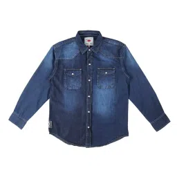 Gini & Jony Kids Navy Washed Shirt image 1