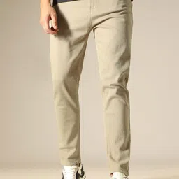 Banana Club Men Slim Fit Tan Carrot Fit Denim Cotton Jeans-picture-39