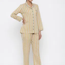 Jaipur Kurti Mustard Printed Night Suit image 3