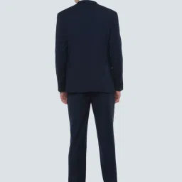 Louis Philippe Permapress Navy Slim Fit Textured Three Piece Suit image 2