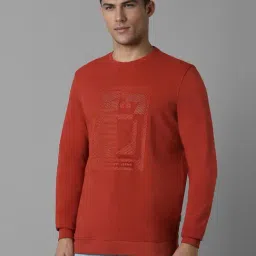 Louis Philippe Red Cotton Regular Fit Printed Sweatshirt image 3