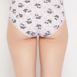 Clovia White & Pink Printed Hipster Panty image 2