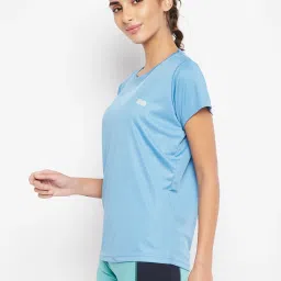 Clovia Sky Blue T-Shirt image 3