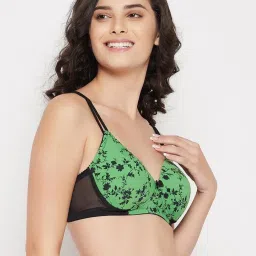 Clovia Green Printed Padded Bra image 4