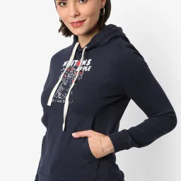 Campus Sutra Navy Cotton Graphic Print Sweatshirt image 3