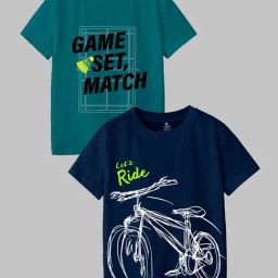 Codez Kids Blue Printed T-Shirt (Pack Of 2)-picture-32
