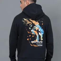 Red Tape Black Regular Fit Graphic Hoodie image 2