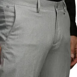 Louis Philippe Grey Regular Fit Trousers image 4