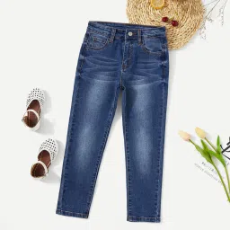 Kotty Kids Blue Solid Jeans image 1