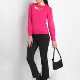 Club York Pink Embroidered Sweater image 4