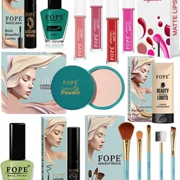 FOPE Set Of 15 Foundation, Compact, Mascara, Lipstick, Nail Polish & Brush Set image 1
