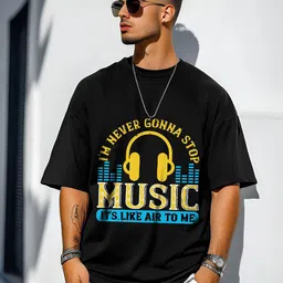 THE BEETEL HOUSE Typography Printed Round Neck Oversized T-shirt image 1