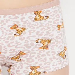 Clovia White & Pink Printed Boy Shorts image 4